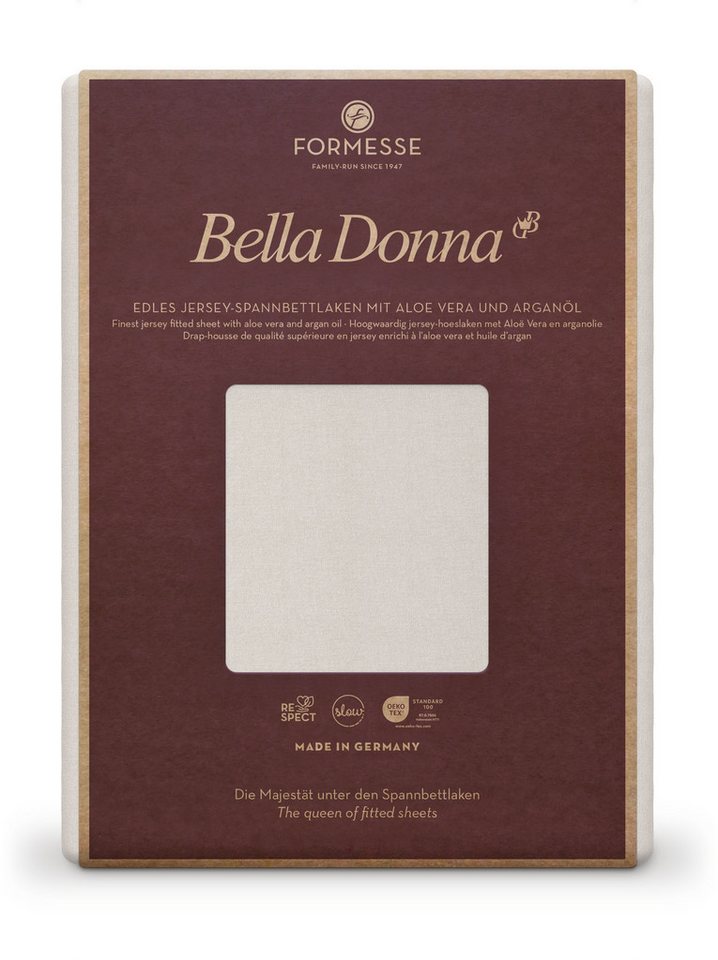 Formesse Spannbettlaken Bella Donna Jersey La Piccola für Topper bis 10 cm -Boxspringbetten, Gummizug: rundumlaufender starker Gummizug, für Topper bis 10 cm - ideal für Ihr Boxspringbett von Formesse