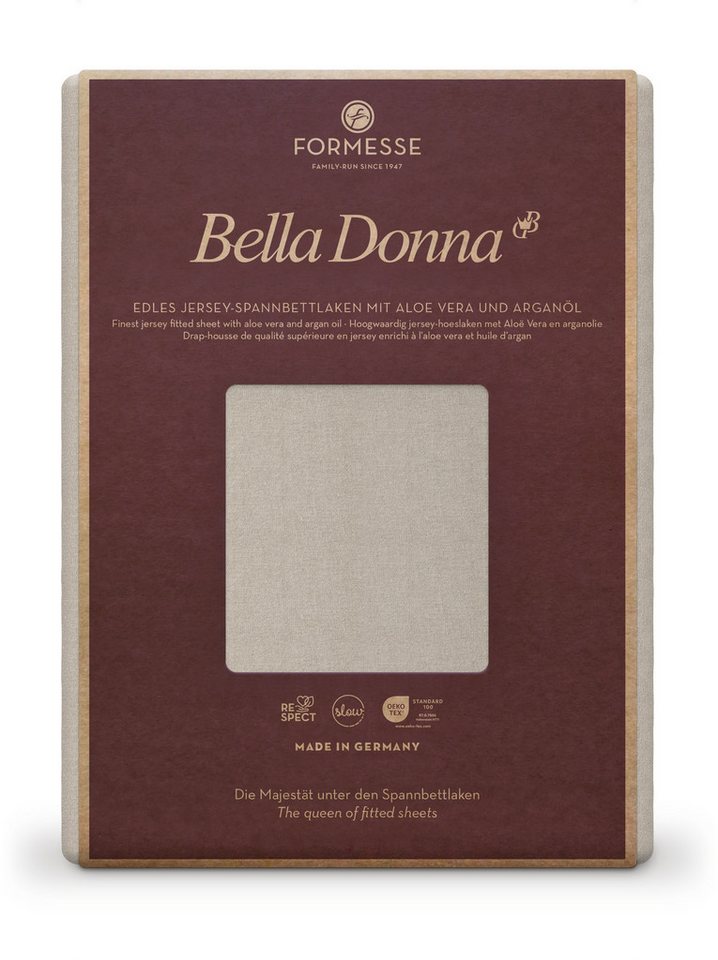 Formesse Spannbettlaken Bella Donna Jersey La Piccola für Topper bis 10 cm -Boxspringbetten, Gummizug: rundumlaufender starker Gummizug, für Topper bis 10 cm - ideal für Ihr Boxspringbett von Formesse