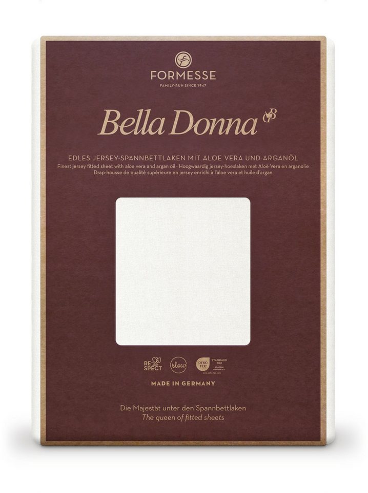 Formesse Spannbettlaken Bella Donna Jersey La Piccola für Topper bis 10 cm -Boxspringbetten, Gummizug: rundumlaufender starker Gummizug, für Topper bis 10 cm - ideal für Ihr Boxspringbett von Formesse