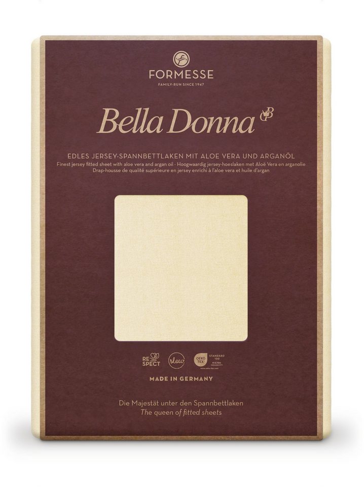 Formesse Spannbettlaken Bella Donna Jersey La Piccola für Topper bis 10 cm -Boxspringbetten, Gummizug: rundumlaufender starker Gummizug, für Topper bis 10 cm - ideal für Ihr Boxspringbett von Formesse