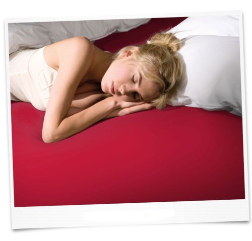 Formesse Spannbettlaken Spannbetttuch Bella Donna La Piccola Jersey für Boxspring Topper 200x200 cm (rot) von Formesse