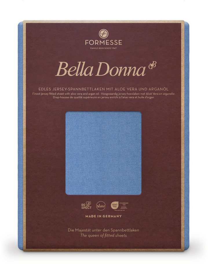 Formesse Spannbettlaken Bella Donna Jersey La Piccola für Topper bis 10 cm -Boxspringbetten, Gummizug: rundumlaufender starker Gummizug, für Topper bis 10 cm - ideal für Ihr Boxspringbett von Formesse