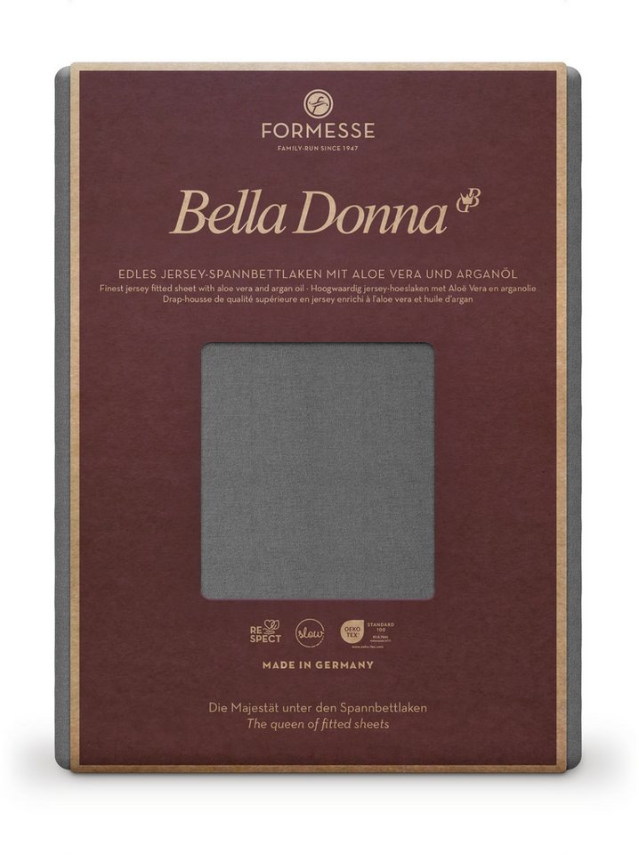 Formesse Spannbettlaken Bella Donna Jersey La Piccola für Topper bis 10 cm -Boxspringbetten, Gummizug: rundumlaufender starker Gummizug, für Topper bis 10 cm - ideal für Ihr Boxspringbett von Formesse