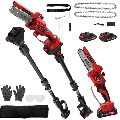 FormiPow 2-in-1 Akku Hochentaster, 6 zoll Kettensäge und Teleskops mit 2×2.0Ah Akkus, Bürstenlose Astsäge, Arbeitshöhe bis 4.2M, Automatischem Öler, für Holzschneiden, Kompatibel mit Makita akku FormiPow 2-in-1 Akku Hochentaster, 6 zoll Kettensäge und Teleskops mit 2×2.0Ah Akkus, Bürstenlose Astsäge, Arbeitshöhe bis 4.2M, Automatischem Öler, für Holzschneiden, Kompatibel mit Makita akku von FormiPow