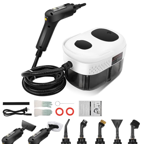 FormiPow 2500W Dampfreiniger Handgerät, 1400ML Tank Tragbarer Handdampfreiniger, 3-Gang-Verstellung mit 6 Bürstenköpfen und Schaber-Zubehör, Hochdruck Dampfreiniger Für Küche, Boden, Haushalt, Auto FormiPow 2500W Dampfreiniger Handgerät, 1400ML Tank Tragbarer Handdampfreiniger, 3-Gang-Verstellung mit 6 Bürstenköpfen und Schaber-Zubehör, Hochdruck Dampfreiniger Für Küche, Boden, Haushalt, Auto von FormiPow
