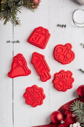 Neujahrsset Ausstechformen x6 Champagner, Feuerwerk, Kalender, Raketen und Champagnergläser Plätzchenform Set Fondand Plätzchen 6 Stück Keksausstecher Set für Süßigkeiten Neujahrsset Ausstechformen x6 Champagner, Feuerwerk, Kalender, Raketen und Champagnergläser Plätzchenform Set Fondand Plätzchen 6 Stück Keksausstecher Set für Süßigkeiten von Formini