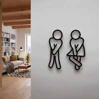 Toilettenschild Selbstklebend | Wc Schild Mann Frau Umriss Gäste-Wc Türschild Bad Deko Wandsymbol Piktogramm Klo Badezimmer Toilettenschild Selbstklebend | Wc Schild Mann Frau Umriss Gäste-Wc Türschild Bad Deko Wandsymbol Piktogramm Klo Badezimmer von Formlyn