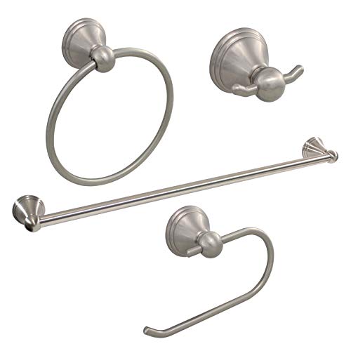 Formosa Design Hardware Classic 4-teiliges Badezimmerzubehör-Set gebürsteter Nickel von FDH Formosa Design Hardware