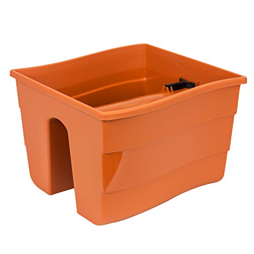 Balkonkiste Blumenkasten Geländerkasten Balkonkasten H: 20 cm Terracotta gewellt von Formplastic