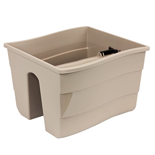 Balkonkiste Blumenkasten Geländerkasten Balkonkasten H: 20 cm beige gewellt von Formplastic