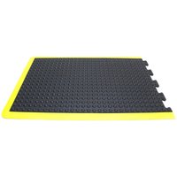 COBA Anti-Ermüdungsmatte Bubblemat Safety, Endstück, BxL 900 x 1.200 mm, schwarz/gelb von COBA