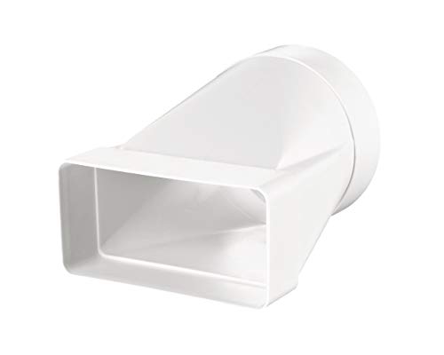 Flachkanal Übergang PVC eckig 110x55mm auf rund 100mm von Formteile Kunststoff