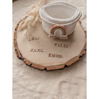 Boho Körbchen Mit Regenbogen Und Personalisierung | 3Erset Boho Körbchen Mit Regenbogen Und Personalisierung | 3Erset von FormundFadenliebe