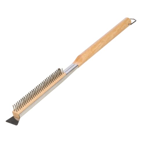 Forneza Pizzaofen Bürste Pizza-Bürste I 44cm Reinigungsbürste für Pizzastein mit Schaber und langem Griff, Ofenbürste Pizzasteinbürste Edelstahl Reinigungswerkzeug für Grill von Forneza