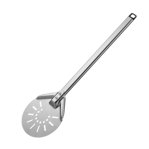 Forneza Perforierte Pizzaschaufel I Ø17.8cm Pizzaschieber Pizza Dreher Pizzawender aus Aluminium mit langwierig Griff I Pizzaschale für Hausgemachtes Pizza Brot von Forneza