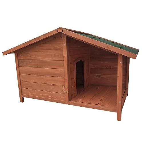 Fornord Mon Jardin Hundehütte mit Terrasse aus Tanne, 102 x 64 x 65 cm von Fornord