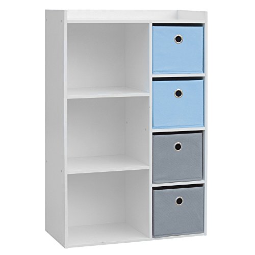 Fornord Schrank 3 Nischen mit 4 Schubladen, Patchfeld, Teilchen, Mehrfarbig, 31 x 10,5 x 97 cm von Fornord