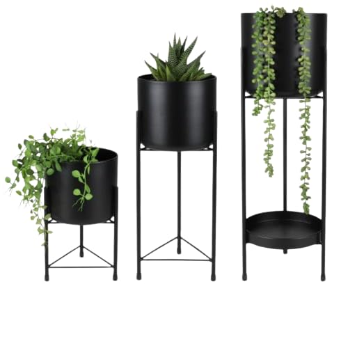 Fornord Urban Living Sunny Garden & Metal Blumentopf, 3 Stück, Größe S: D17 x H30 cm, M: D17 x H45 cm, L: D19 x H60 cm von Fornord