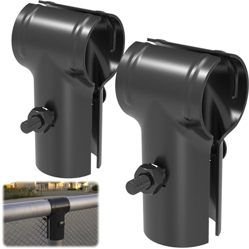 ForoGore T-Rohrschellen – 3,8 x 4,8 cm, Kettenglied-Zaun-Endschellen, Schwarz, 2 Stück von ForoGore