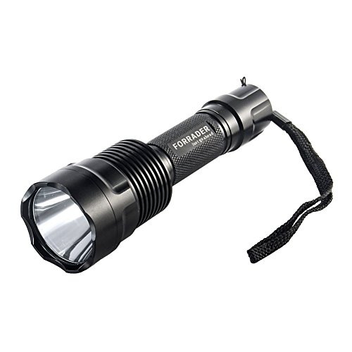 Forrader C12 XM-L2 U3 Superhelle 2.000 Lumen LED Taschenlampe Licht mit Schwanz Button Switch durch 5-Modus gesteuert, Schwarz (Taschenlampe Only) von Forrader