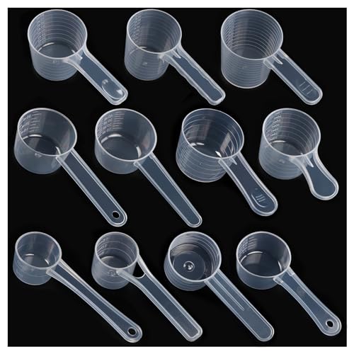 Messlöffel Set,Forreen 11 Stück Dosierlöffel Proteinpulver Transparent Unterschiedlichen Kapazitäten Measuring Spoons Kunststoff Dosier-Löffel mit Skala 10ml-120ml und 5g-60g Waagen von Forreen