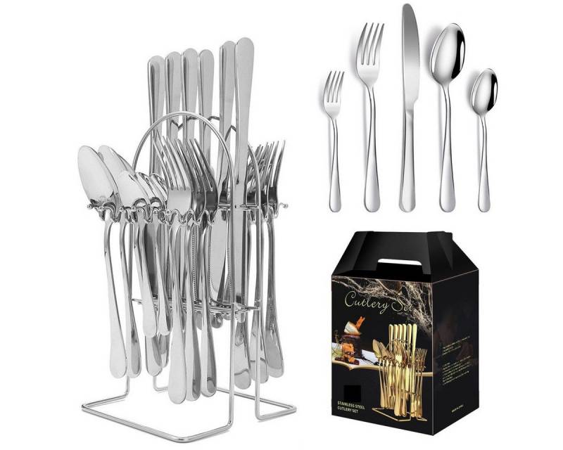 Forrlite Besteck-Set Besteckset,30 Stück Edelstahl Besteck Set 6 Personen,Spiegelpoliert, 6 Personen Forrlite Besteck-Set Besteckset,30 Stück Edelstahl Besteck Set 6 Personen,Spiegelpoliert, 6 Personen von Forrlite