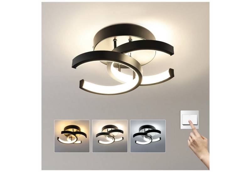 Forrlite Deckenleuchten 3-Farbige Decken-Lampe Dimmbar LED Deckenleuchte, LED fest integriert, Warmweiß Kaltweiß Neutralweiß, Wohnzimmer Flur Küchen Eingang von Forrlite