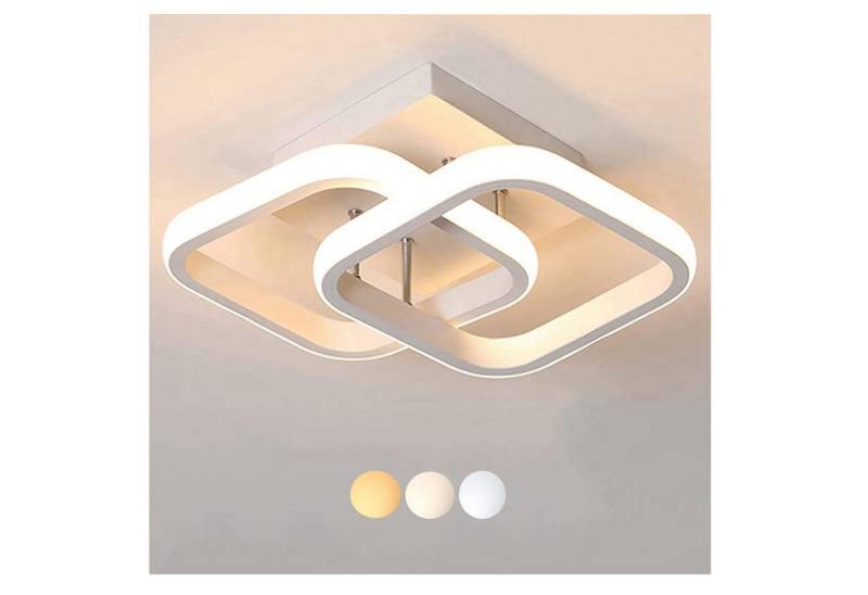 Forrlite Deckenleuchten LED Dimmbar Deckenleuchte 3-Farbige Decken-Lampe, LED fest integriert, Warmweiß, Neutralweiß, Kaltweiß, Wohnzimmer Flur Eingang von Forrlite