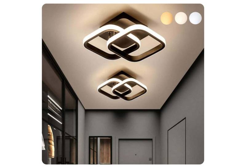 Forrlite Deckenleuchten LED Dimmbar Deckenleuchte 3-Farbige Decken-Lampe, LED fest integriert, Warmweiß, Neutralweiß, Kaltweiß, Wohnzimmer Flur Eingang von Forrlite