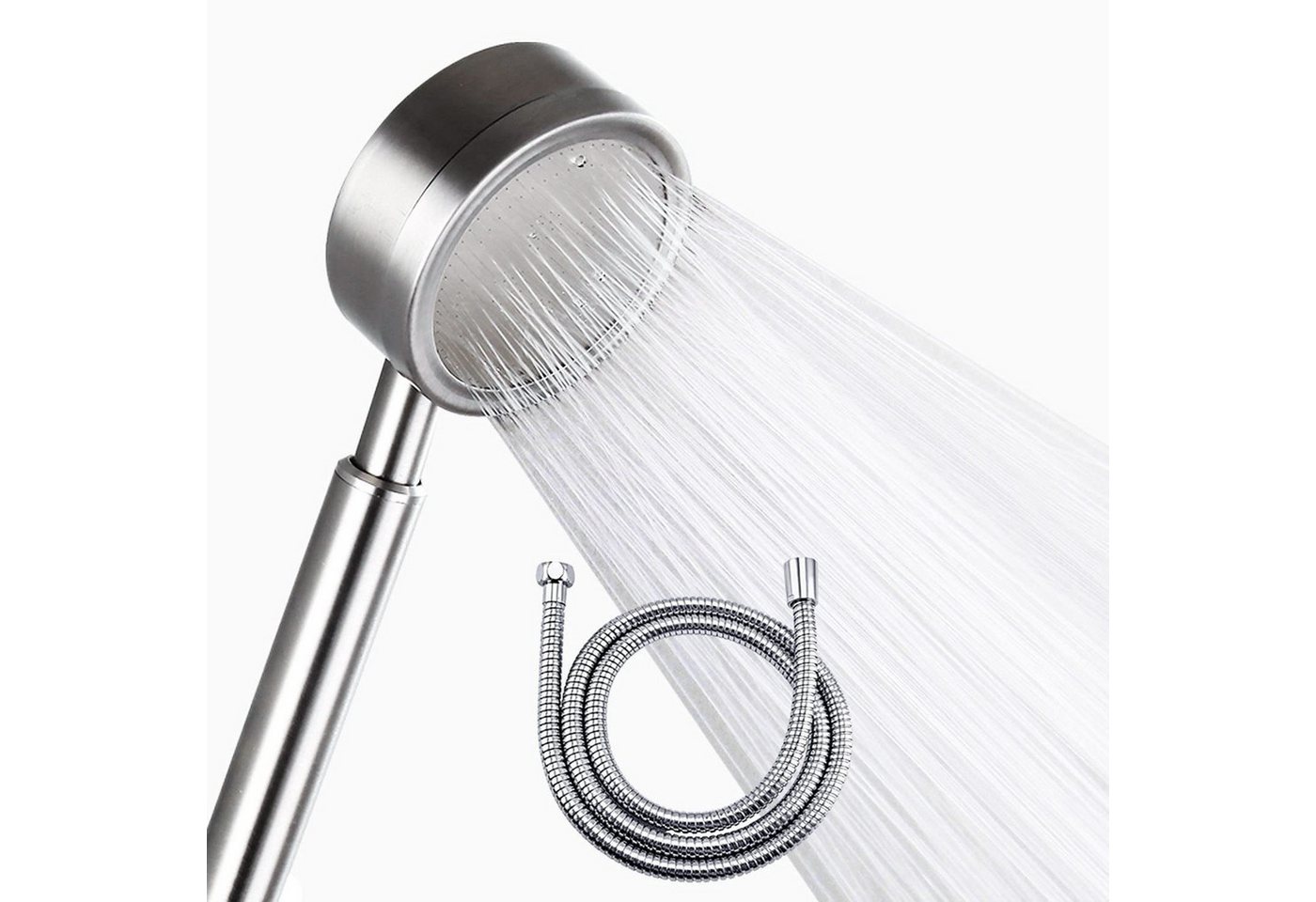 Forrlite Handbrause Duschkopf mit Schlauch 1,5m, Duschbrause Hochdruck Dusche, (Hochdruck Dusche Sparduschkopf aus Edelstahl Universal Brausekopf Wassersparend Anschlussgewinde G), Duschbrause mit Brauseschlauch für Duschen von Forrlite