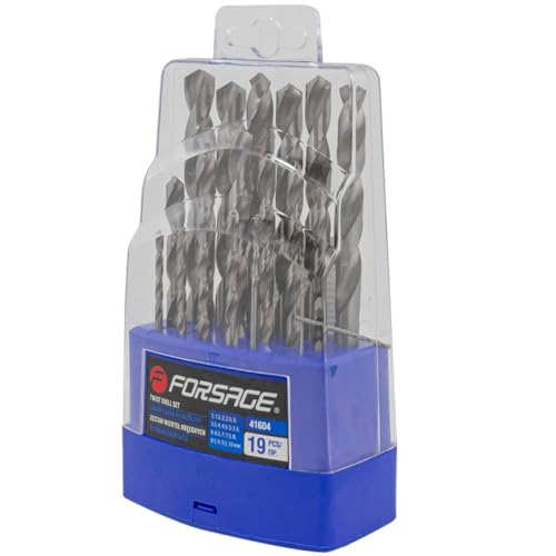 ForsagePol Metallbohrer Satz 19-tlg (1-10 mm, Steigung 0,5 mm) in einer Aufbewahrungs-Box von ForsagePol