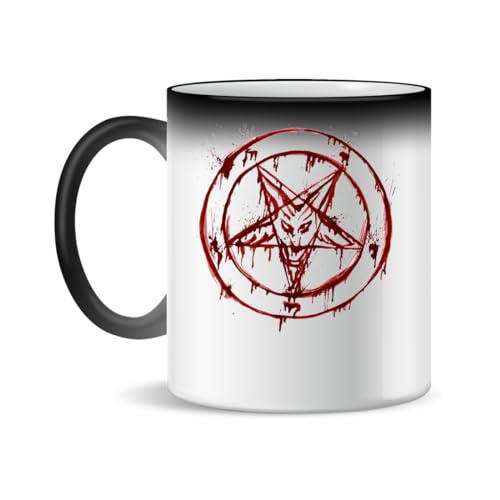 Forsca Satan Pentagram Star Baphomet Keramiktasse für Tee und Kaffee, 300ml, Magic White Pink Black 330ml Forsca Satan Pentagram Star Baphomet Keramiktasse für Tee und Kaffee, 300ml, Magic White Pink Black 330ml von Forsca