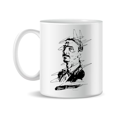 Forsca Zlatan Ibrahimovic Abstract Sketch Art Keramiktasse für Tee und Kaffee, 330ml, Magic White Pink Black 330ml von Forsca