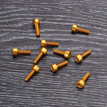 Forspero Neue M3Ah12 10Pcs M3 X 10Mm Innensechskantschraube M3 Zylinderkopfschraube 7075 Aluminiumlegierung Mehrfarbig - Gold Forspero Neue M3Ah12 10Pcs M3 X 10Mm Innensechskantschraube M3 Zylinderkopfschraube 7075 Aluminiumlegierung Mehrfarbig - Gold von Forspero