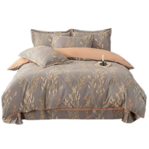 Cotton Duvet Cover 200 * 230 Brushed Printed Bedding Set, Four Piece Simple Style, Skin Friendly and Breathable Bed Sheet with Zipper and 2 Pillowcases Suitable for Adults, Teenagers and Children von FortGASD