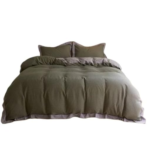 Cotton Duvet Cover 200 * 230 Double-Layer Yarn Jacquard Bedding Four Piece Set Simple Style Skin Friendly Breathable Bed Sheet with Zipper and 2 Pillowcases Suitable for Adults, Teenagers Children von FortGASD