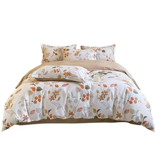 Cotton Duvet Cover 200 * 230 Printed AB Edition Bedding Four Piece Set with Rustic Style, Skin Friendly and Breathable Bed Sheet with Zipper and 2 Pillowcases Suitable for Adults, Teenagers and Kids von FortGASD
