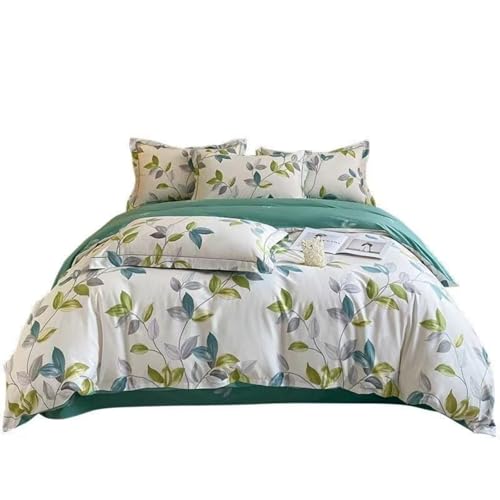 Cotton Duvet Cover 200 * 230 Printed AB Edition Bedding Four Piece Set with Rustic Style, Skin Friendly and Breathable Bed Sheet with Zipper and 2 Pillowcases Suitable for Adults, Teenagers and Kids von FortGASD