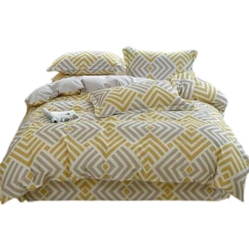 Cotton Duvet Cover 200 * 230 Thick Printed Bedding Four Piece Set with Rustic Style, Skin Friendly and Breathable Bed Sheet with Zipper and 2 Pillowcases Suitable for Adults, Teenagers and Children von FortGASD