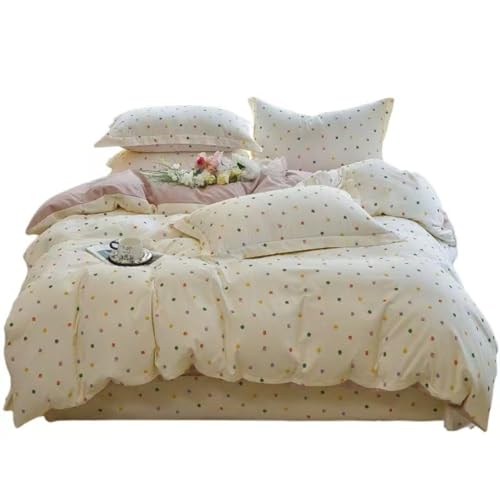 Cotton Duvet Cover 200 * 230 Thick Printed Bedding Four Piece Set with Rustic Style, Skin Friendly and Breathable Bed Sheet with Zipper and 2 Pillowcases Suitable for Adults, Teenagers and Children von FortGASD