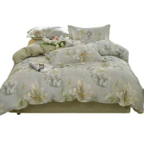 Cotton Duvet Cover 200 * 230 Thick Printed Bedding Four Piece Set with Rustic Style, Skin Friendly and Breathable Bed Sheet with Zipper and 2 Pillowcases Suitable for Adults, Teenagers and Children von FortGASD