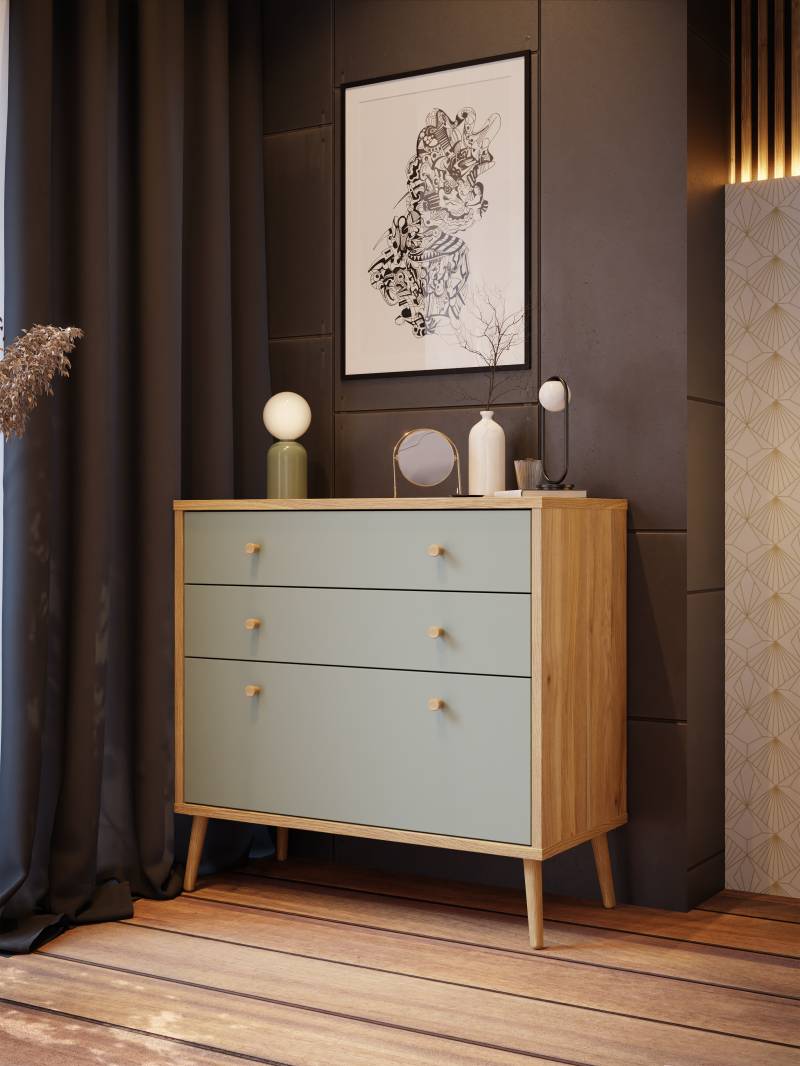 Forte Fabryki Mebli Kommode WHENUA in Mauvella Oak/Sage von Forte Fabryki Mebli