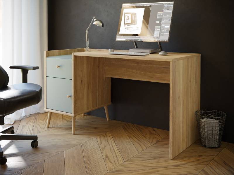 Forte Fabryki Mebli Schreibtisch WHENUA in Mauvella Oak/Sage von Forte Fabryki Mebli