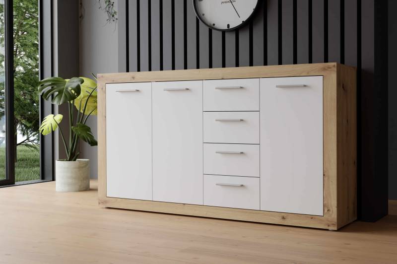 Forte Fabryki Mebli Sideboard BACCIO in Artisan Eiche/weiß C804 von Forte Fabryki Mebli