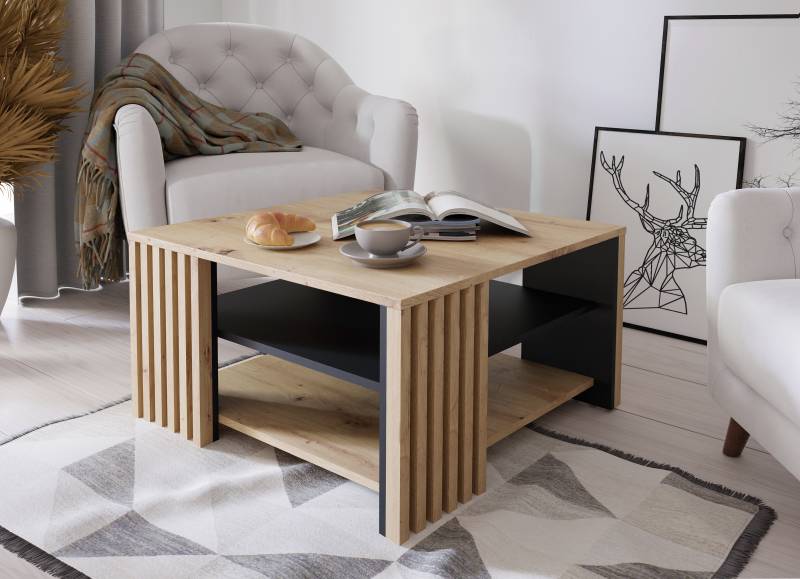 Forte Möbel Couchtisch CARDIGAN in Artisan Oak/schwarz von Forte Fabryki Mebli