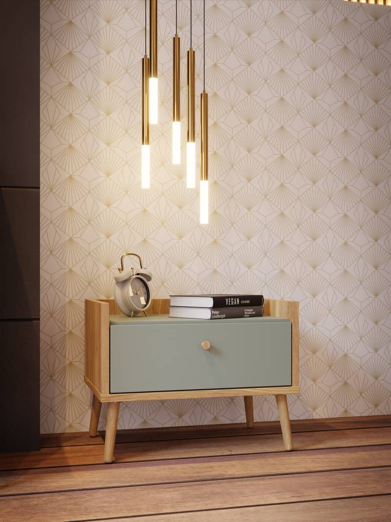 Forte Möbel Nachtkommode WHENUA in Mauvella Oak/Sage von Forte Fabryki Mebli