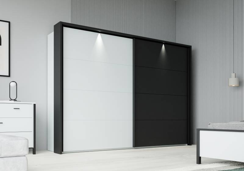 Forte Möbel Schwebetürenschrank HIGH ROCK in Secret grey/Absatz schwarz Forte Möbel Schwebetürenschrank HIGH ROCK in Secret grey/Absatz schwarz von Forte Fabryki Mebli