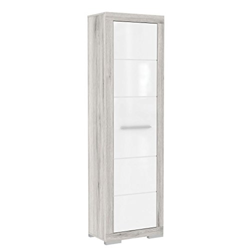 FORTE ATTRUS Garderobenschrank mit 1 Tür, Holzwerkstoff, weiß/weiß Hochglanz, BxHxT: 58,4 x 198,5 x 36,3 cm von Forte Möbel