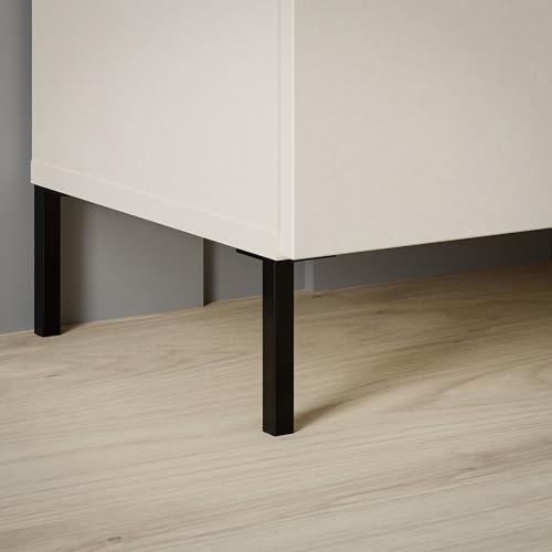 FORTE Libertad Möbelbein 5, Modernes Möbelbein, Holzwerkstoff, Schwarz, 5 cm breit x 12 cm hoch x 5 cm tief von Forte