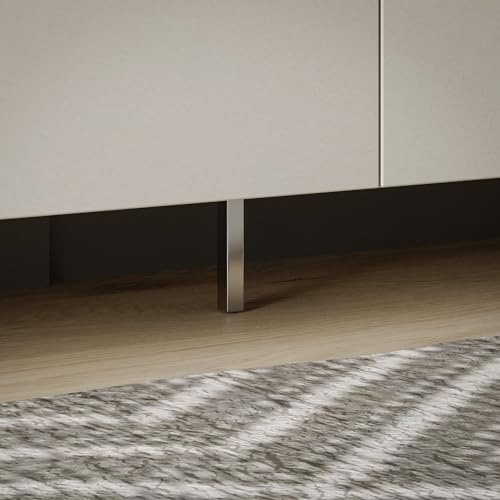 FORTE Libertad Modernes Möbelbein, Möbelbein, Silberfarben, 9,5 cm breit x 12 cm hoch x 4,5 cm tief von Forte